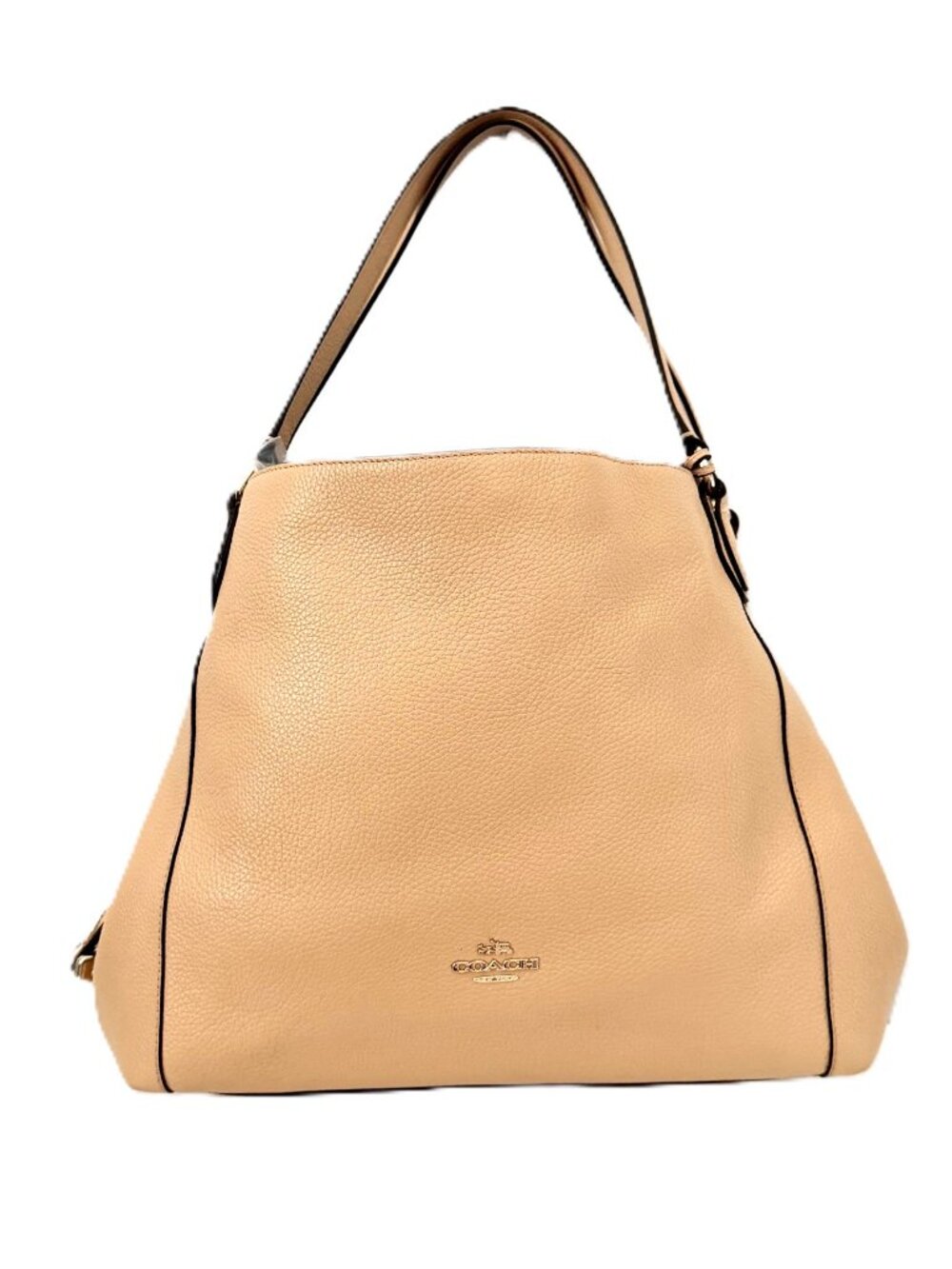 COACH Edie 31 Pebbled Leather Shoulder Bag Nude Tan 36464
